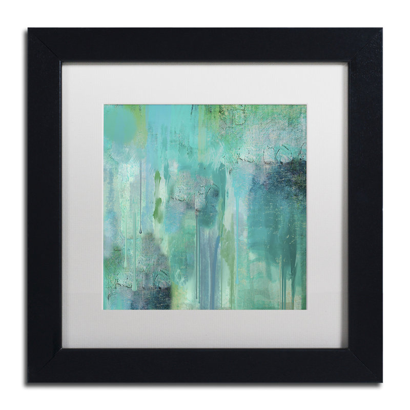 Trademark Art "Aqua Circumstance II" by Color Bakery Framed Painting
